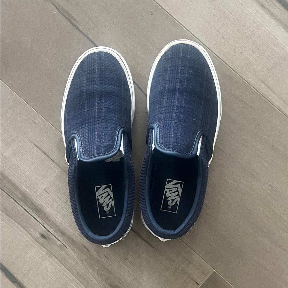 Vans Navy Checkered Slip-On Shoes